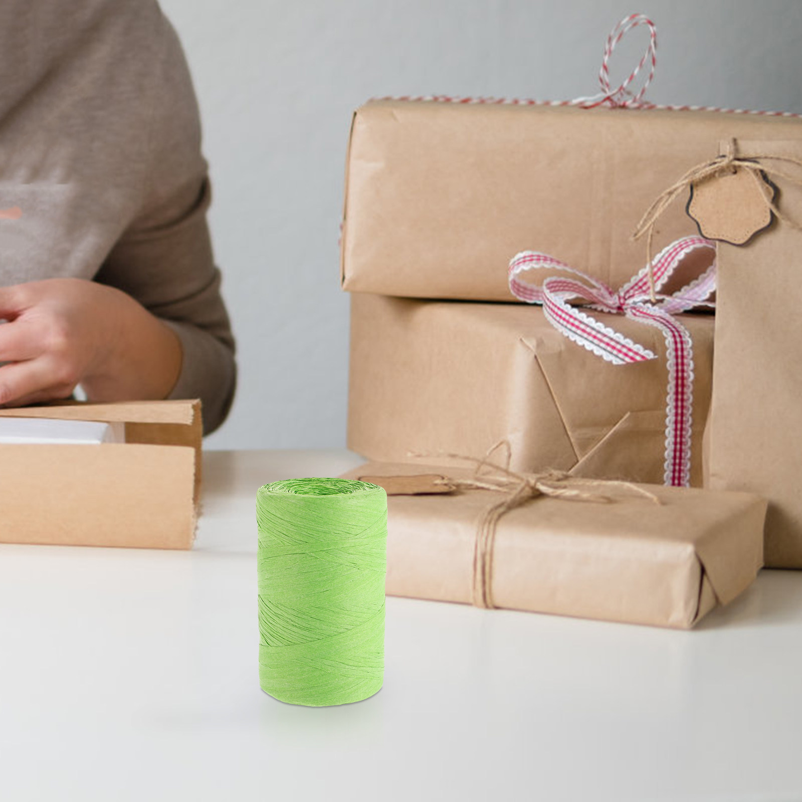 Raffia Paper Ribbon Colored Pa - Papercraft Supply Ribbon ulasan dan harga