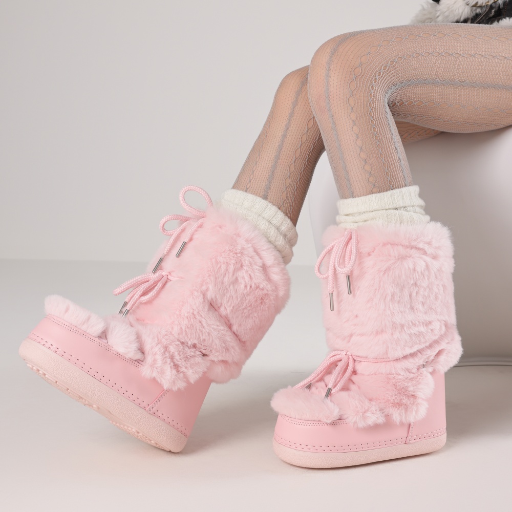 Furry Boots For Women Round To - Eve Party ulasan dan harga