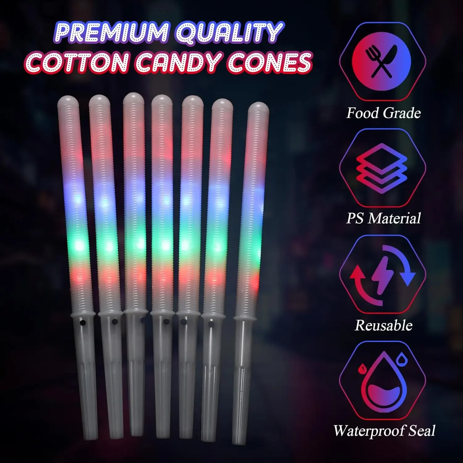 10/30pcs LED Cotton Candy Cone - Cotton Candy Cone ulasan dan harga