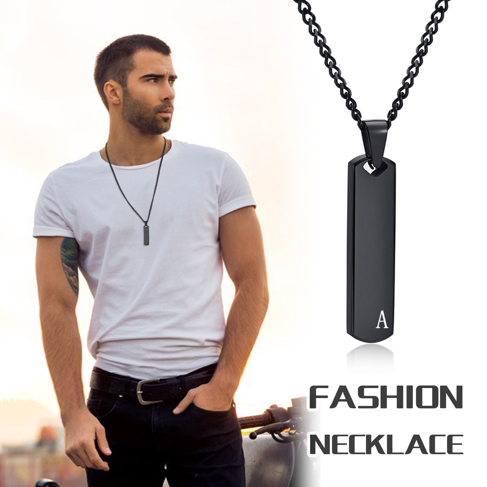 Vnox Initial Bar Necklace for  - Event Z ulasan dan harga