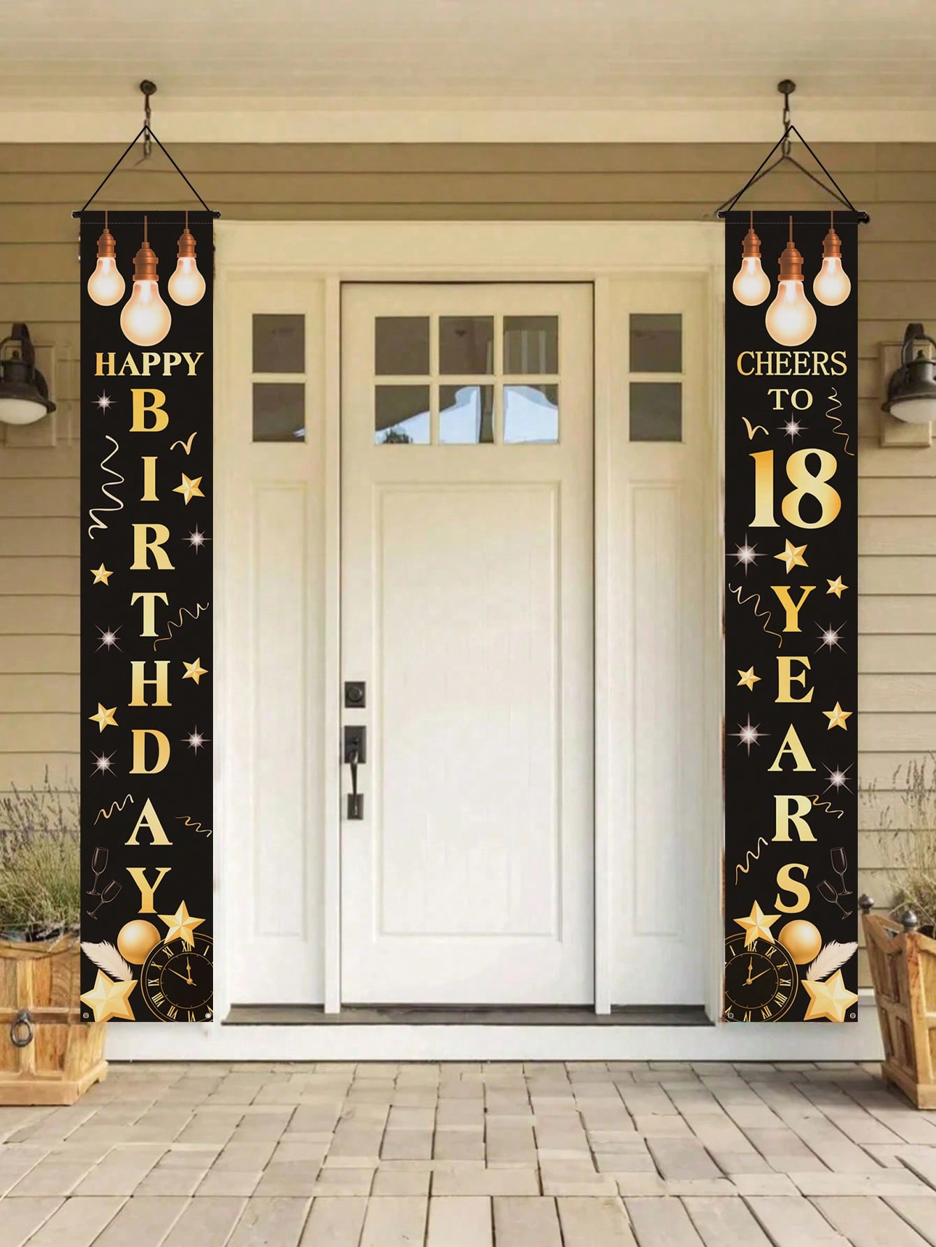 1 Pair of 18Th Birthday Celebr - Party Banner Gold ulasan dan harga