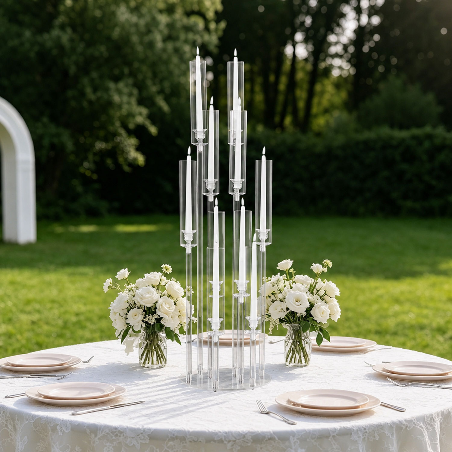 10 Arm Acrylic Candelabra Cent - Centerpiece Stick ulasan dan harga