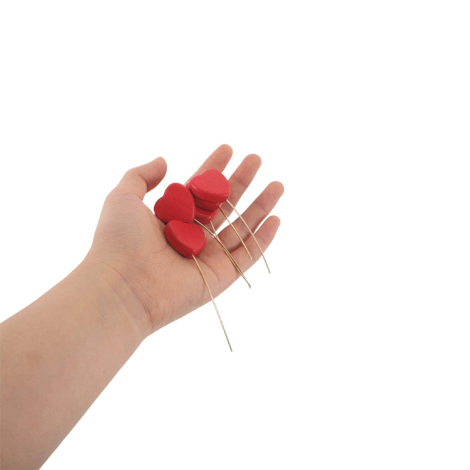 6Pcs Wood Heart Picks Decorati - Centerpiece Stick ulasan dan harga