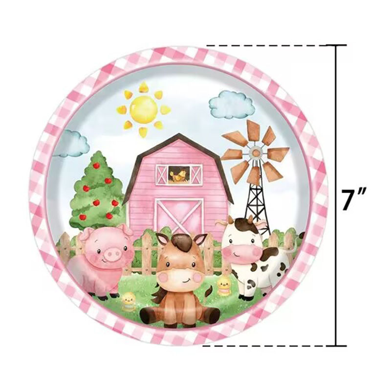 Pink Farm Animal Themed Dispos - Table Cloth Disposable ulasan dan harga