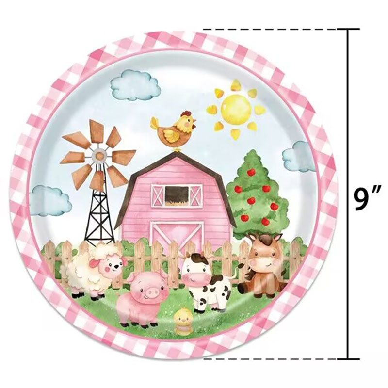 Pink Farm Animal Themed Dispos - Table Cloth Disposable ulasan dan harga