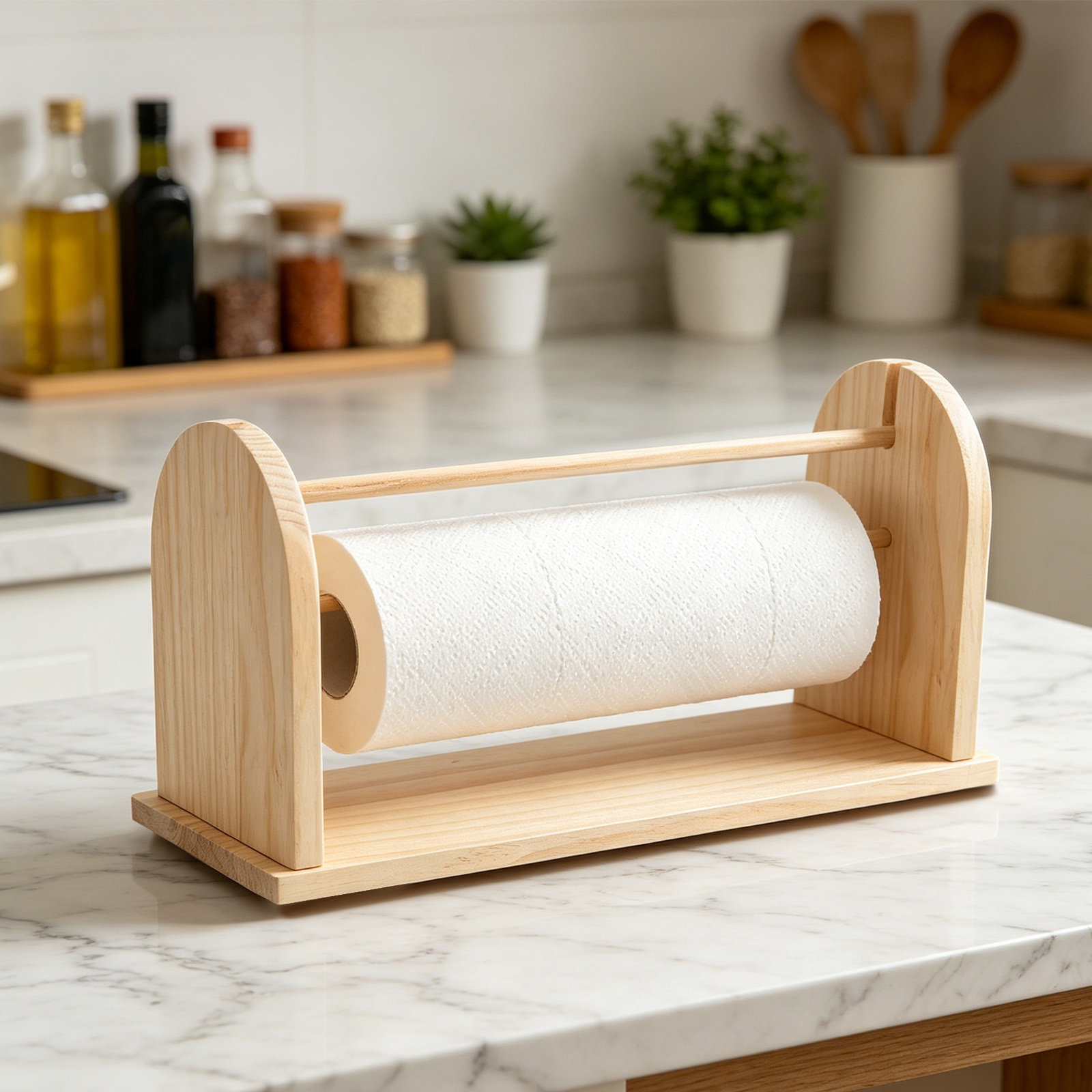Wooden Paper Roll Holder 16.5  - Papercraft Supply Ribbon ulasan dan harga