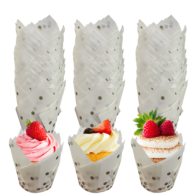 50Pcs/100Pcs Gold Dot Tulip Ca - Event Suppliers ulasan dan harga