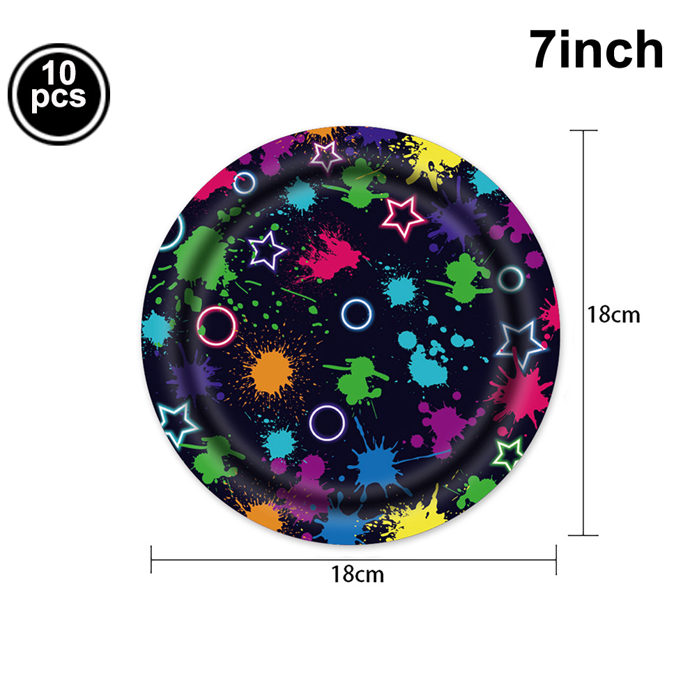 Glow Neon Party Plates Cups Na - Table Cloth Disposable ulasan dan harga