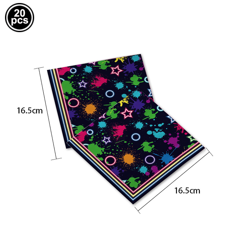 Glow Neon Party Plates Cups Na - Table Cloth Disposable ulasan dan harga